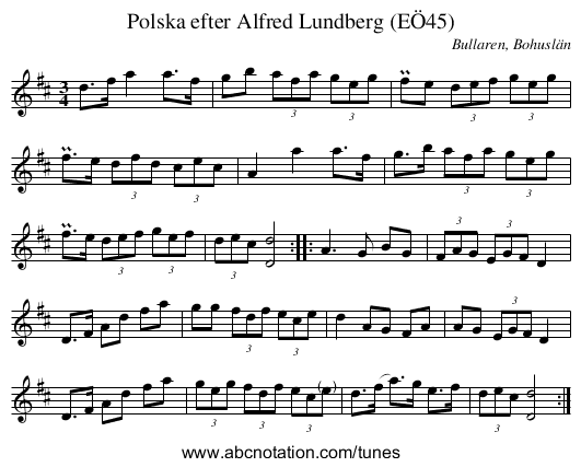 Polska efter Alfred Lundberg (EÖ45) - staff notation