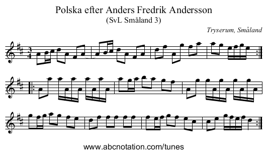 Polska efter Anders Fredrik Andersson - staff notation
