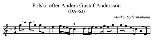 Polska efter Anders Gustaf Andersson - staff notation