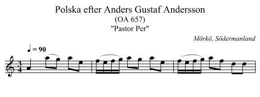 Polska efter Anders Gustaf Andersson - staff notation