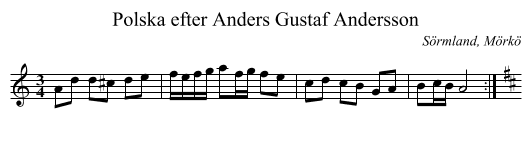 Polska efter Anders Gustaf Andersson - staff notation
