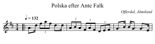 Polska efter Ante Falk - staff notation