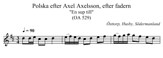 Polska efter Axel Axelsson, efter fadern - staff notation