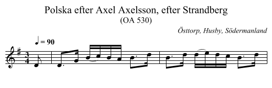 Polska efter Axel Axelsson, efter Strandberg - staff notation