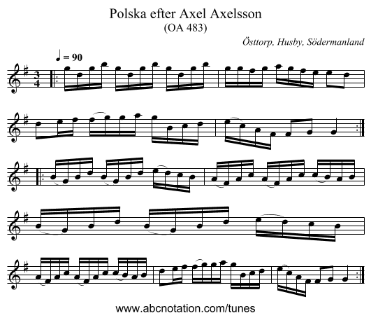 Polska efter Axel Axelsson - staff notation
