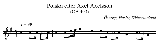 Polska efter Axel Axelsson - staff notation