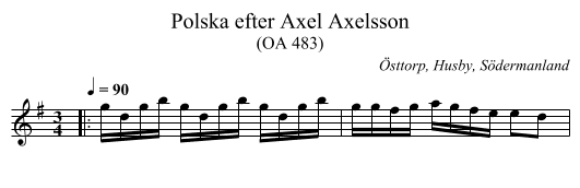 Polska efter Axel Axelsson - staff notation