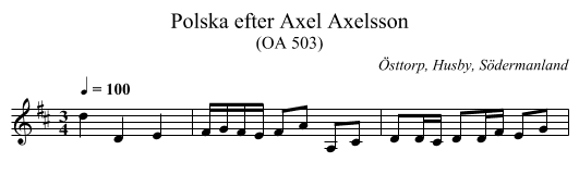 Polska efter Axel Axelsson - staff notation