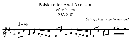 Polska efter Axel Axelsson - staff notation