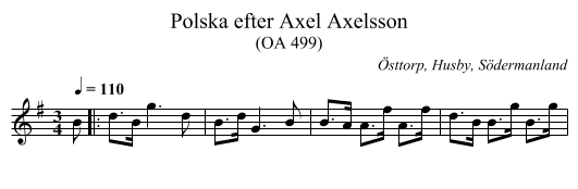 Polska efter Axel Axelsson - staff notation