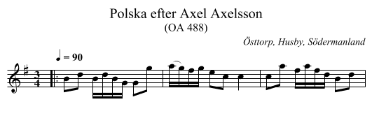 Polska efter Axel Axelsson - staff notation