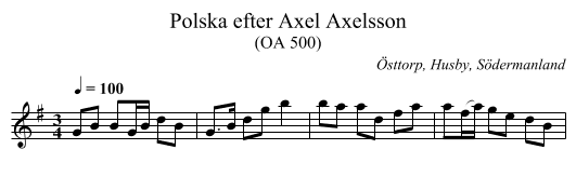 Polska efter Axel Axelsson - staff notation