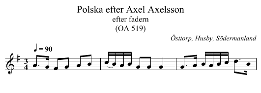 Polska efter Axel Axelsson - staff notation