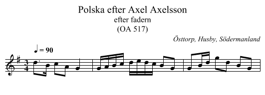 Polska efter Axel Axelsson - staff notation