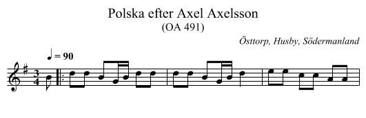 Polska efter Axel Axelsson - staff notation