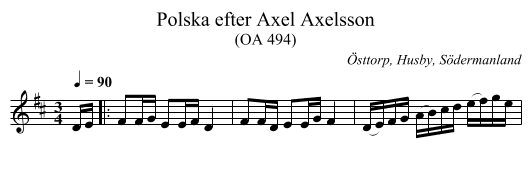 Polska efter Axel Axelsson - staff notation