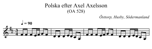 Polska efter Axel Axelsson - staff notation