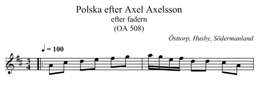 Polska efter Axel Axelsson - staff notation