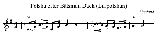 Polska efter Båtsman Däck (Lillpolskan) - staff notation