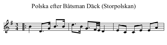 Polska efter Båtsman Däck (Storpolskan) - staff notation