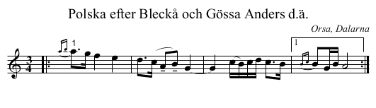 Polska efter Bleckå och Gössa Anders d.ä. - staff notation