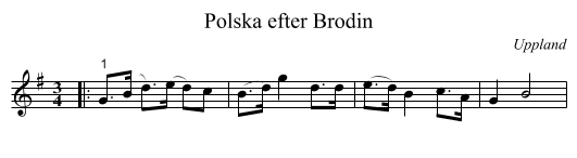 Polska efter Brodin - staff notation