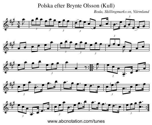Polska efter Brynte Olsson (Kull) - staff notation