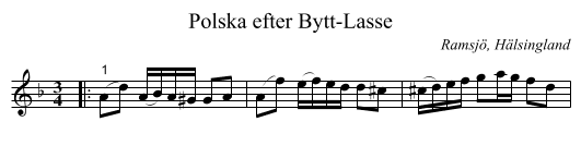 Polska efter Bytt-Lasse - staff notation