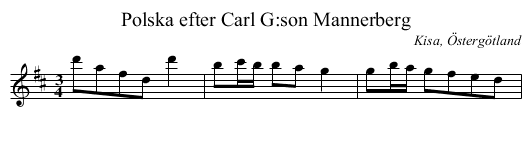 Polska efter Carl G:son Mannerberg - staff notation