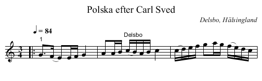 Polska efter Carl Sved - staff notation