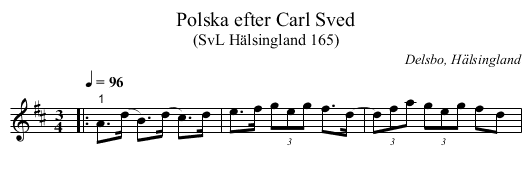 Polska efter Carl Sved - staff notation