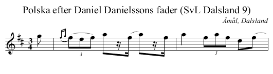 Polska efter Daniel Danielssons fader (SvL Dalsland 9) - staff notation