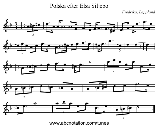 Polska efter Elsa Siljebo - staff notation