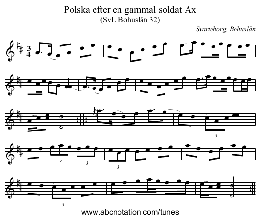Polska efter en gammal soldat Ax - staff notation
