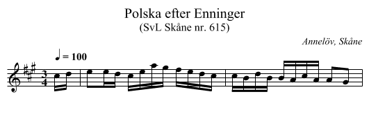 Polska efter Enninger - staff notation