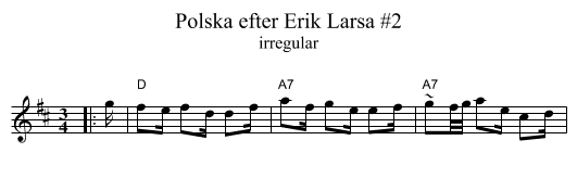 Polska efter Erik Larsa #2 - staff notation