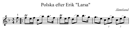 Polska efter Erik Larsa - staff notation