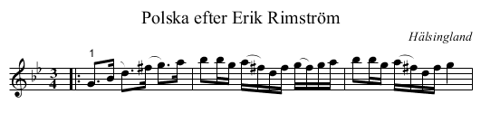 Polska efter Erik Rimström - staff notation