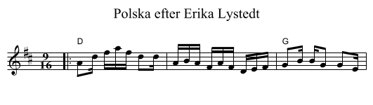 Polska efter Erika Lystedt - staff notation