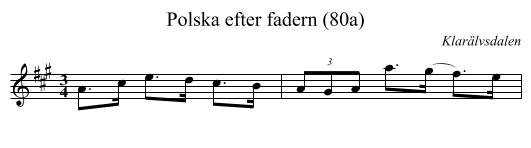 Polska efter fadern (80a) - staff notation