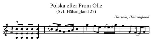 Polska efter From Olle - staff notation