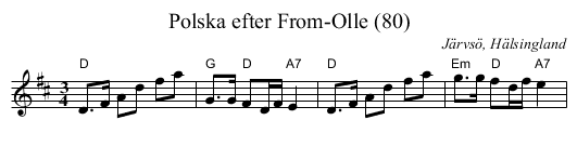 Polska efter From-Olle (80) - staff notation