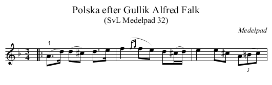 Polska efter Gullik Alfred Falk - staff notation