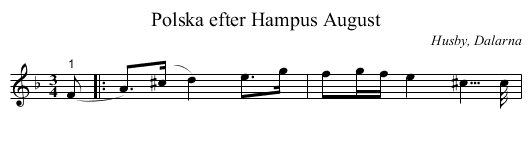 Polska efter Hampus August - staff notation
