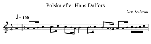 Polska efter Hans Dalfors - staff notation