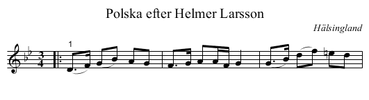 Polska efter Helmer Larsson - staff notation