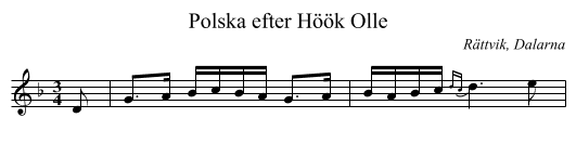 Polska efter Höök Olle - staff notation