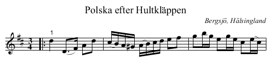 Polska efter Hultkläppen - staff notation