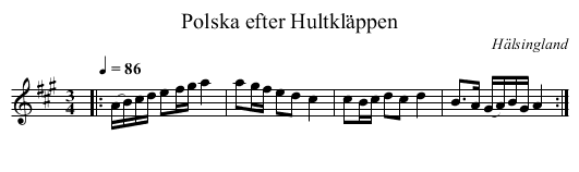 Polska efter Hultkläppen - staff notation