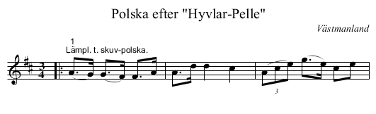 Polska efter Hyvlar-Pelle - staff notation